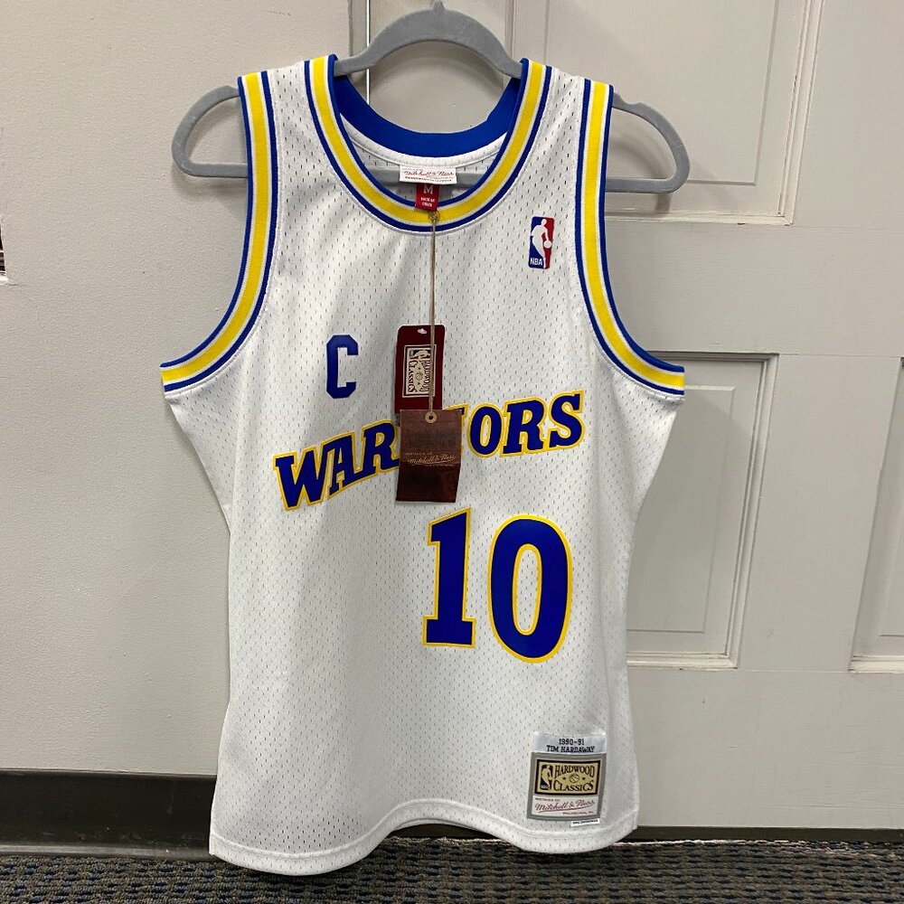 Golden State Warriors Tim Hardaway Mitchell & Ness White 1990 Swingman Jersey